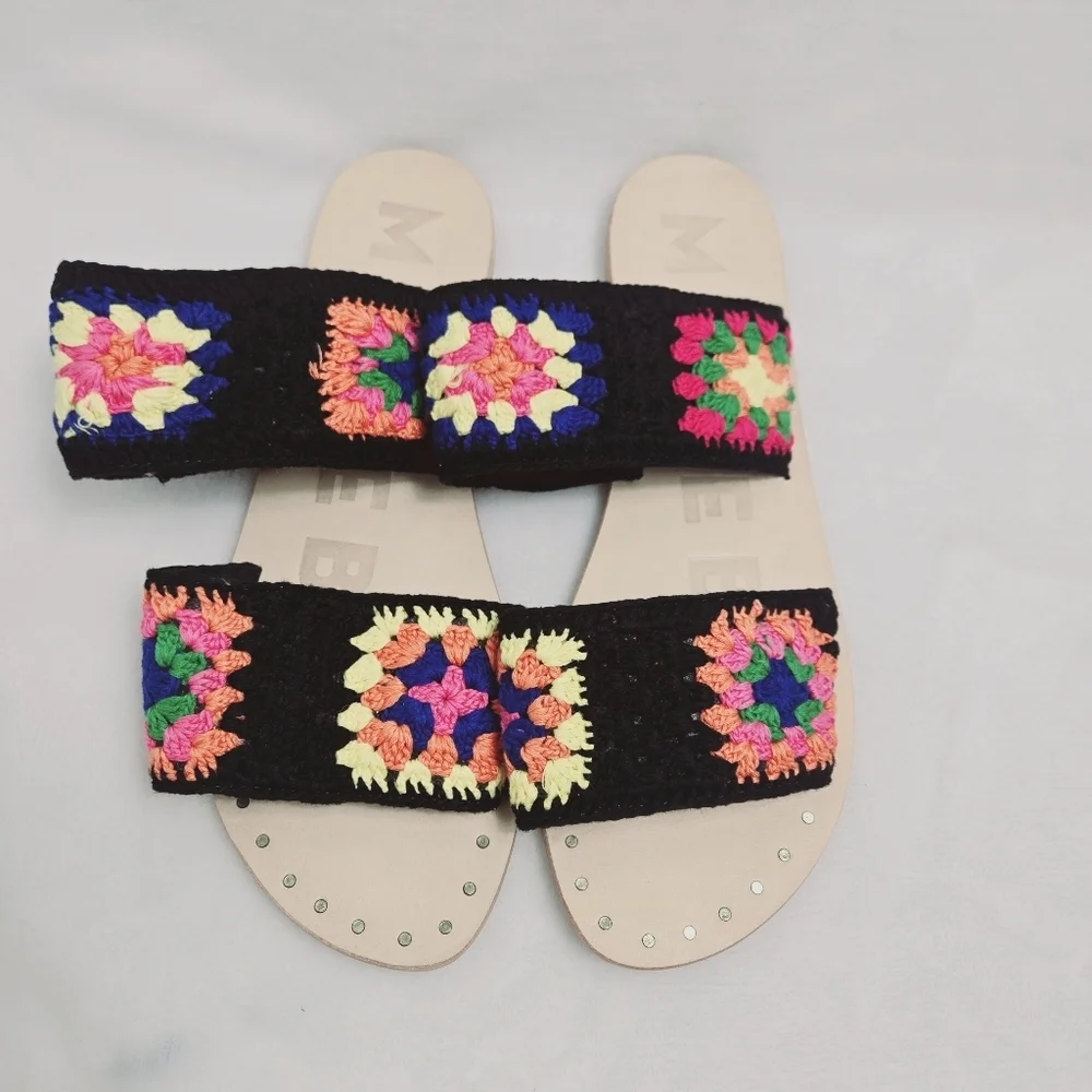Manebi Evereve Crochet Double Strap Multicolor Sandals - Picture 2 of 4